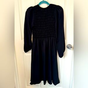 Black long sleeve business professional maternity dress